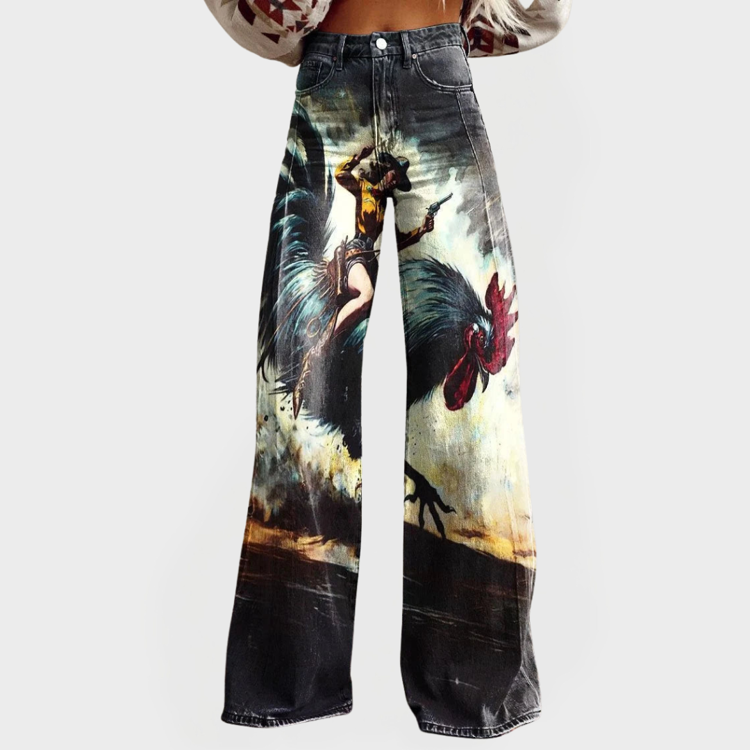 Cosima | Graphic Design Wide-Leg Jeans