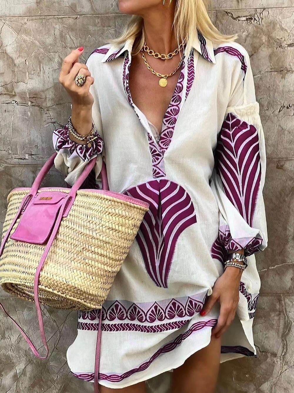 Unique Printed Mini Dress
