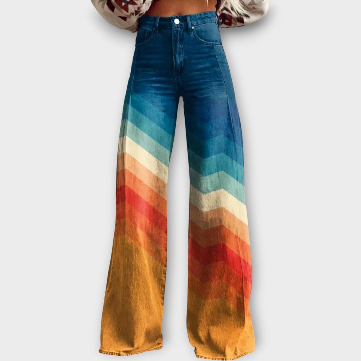 Emilia | Colourful Geometric Jeans