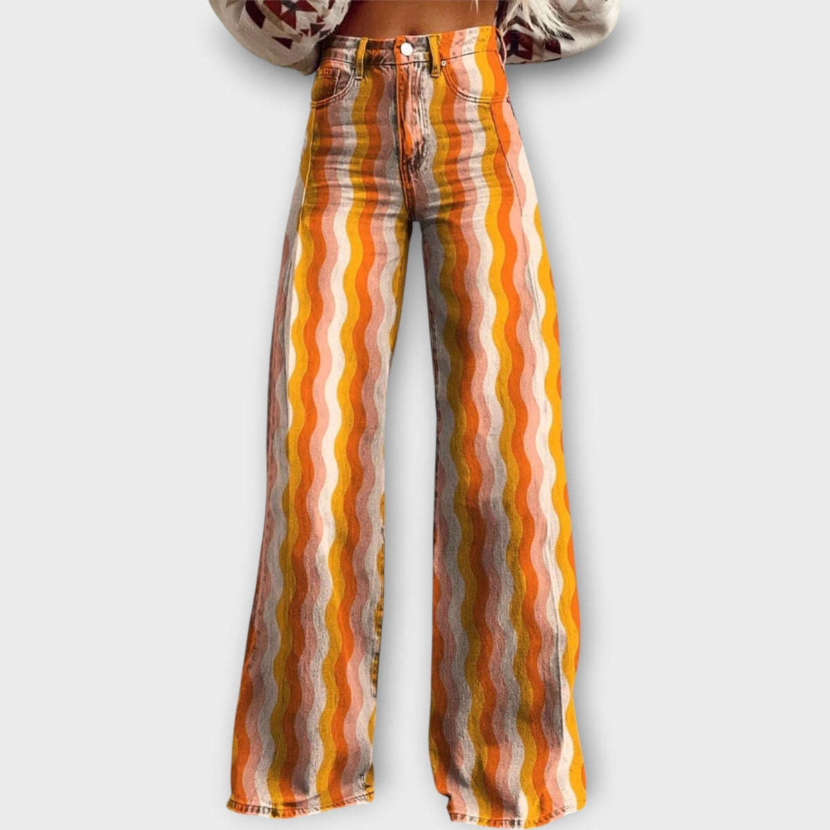Flavia | Colourful Striped Jeans