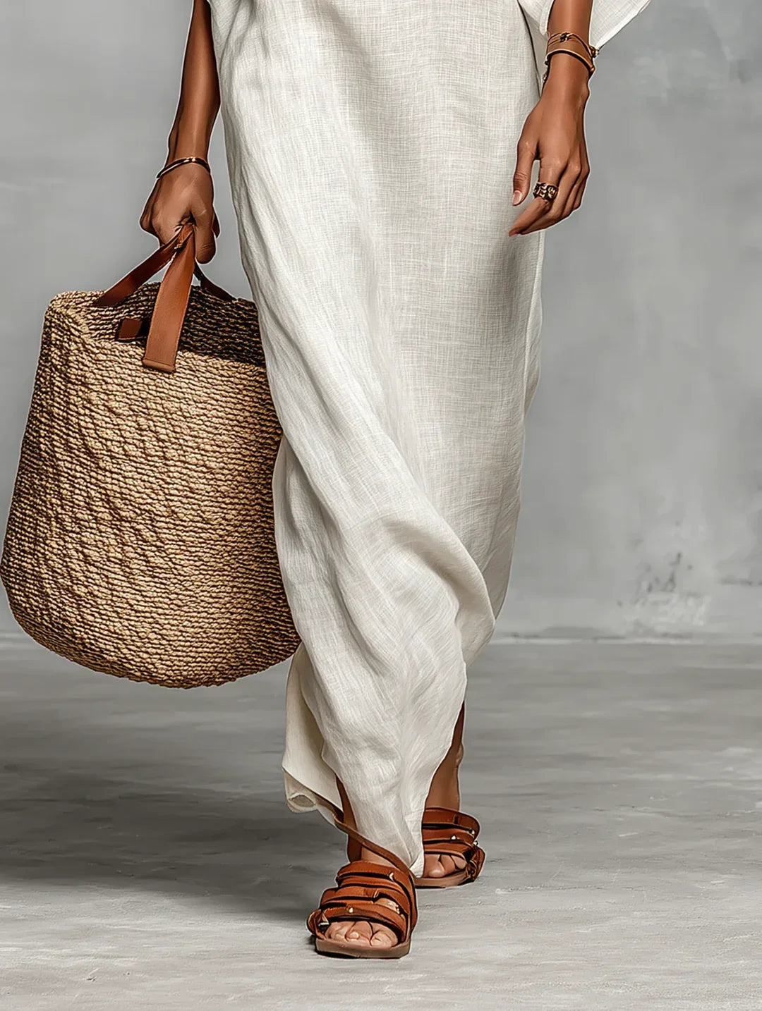 Naiara | Off-Shoulder Maxi Dress with Batwing Sleeves