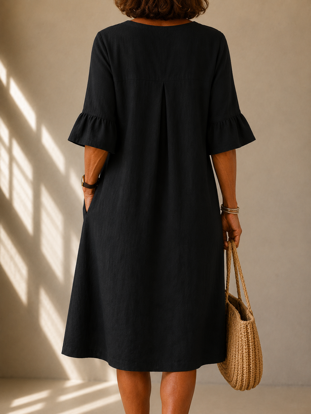 Monica | Flowing Midi Dress with Buttons