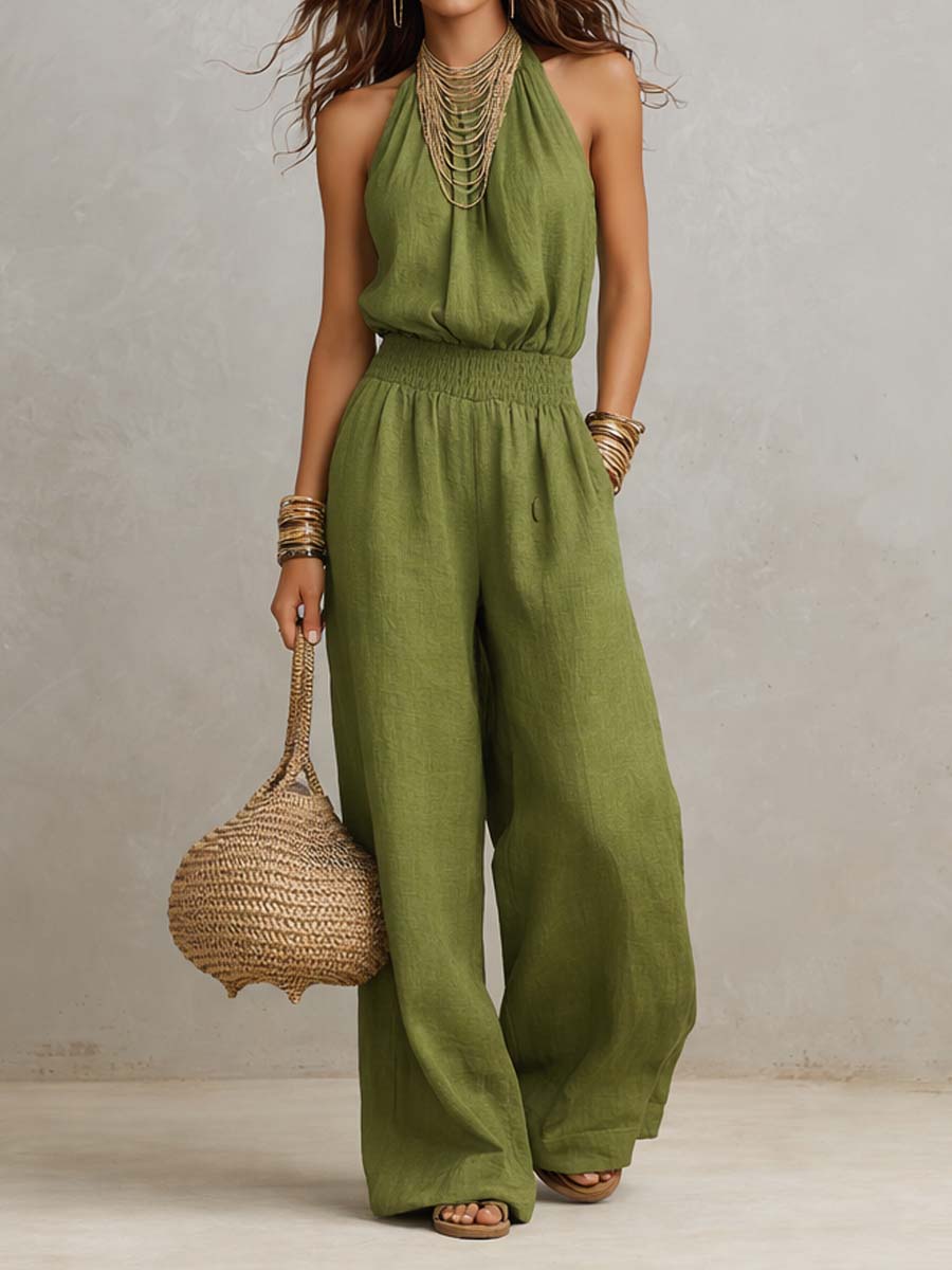Valeria | Halter Wide-Leg Jumpsuit