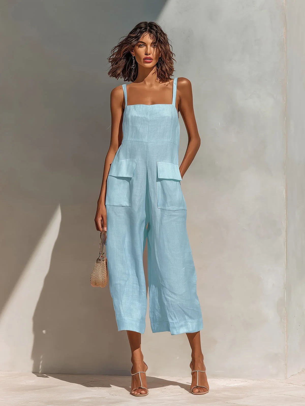 Mercedes | Elegant Linen-Cotton Blend Jumpsuit