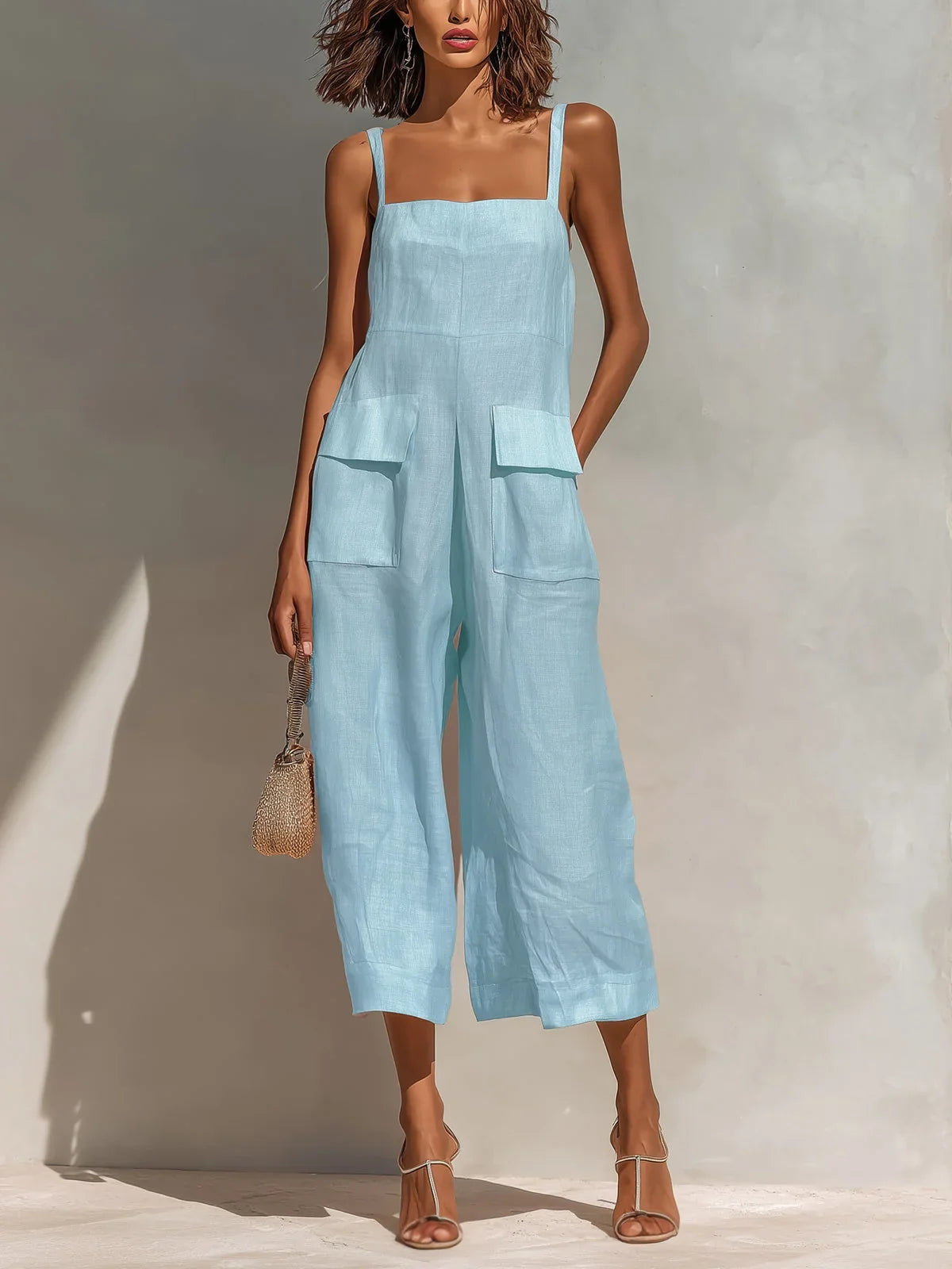 Mercedes | Elegant Linen-Cotton Blend Jumpsuit