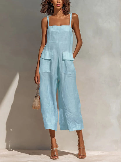 Mercedes | Elegant Linen-Cotton Blend Jumpsuit