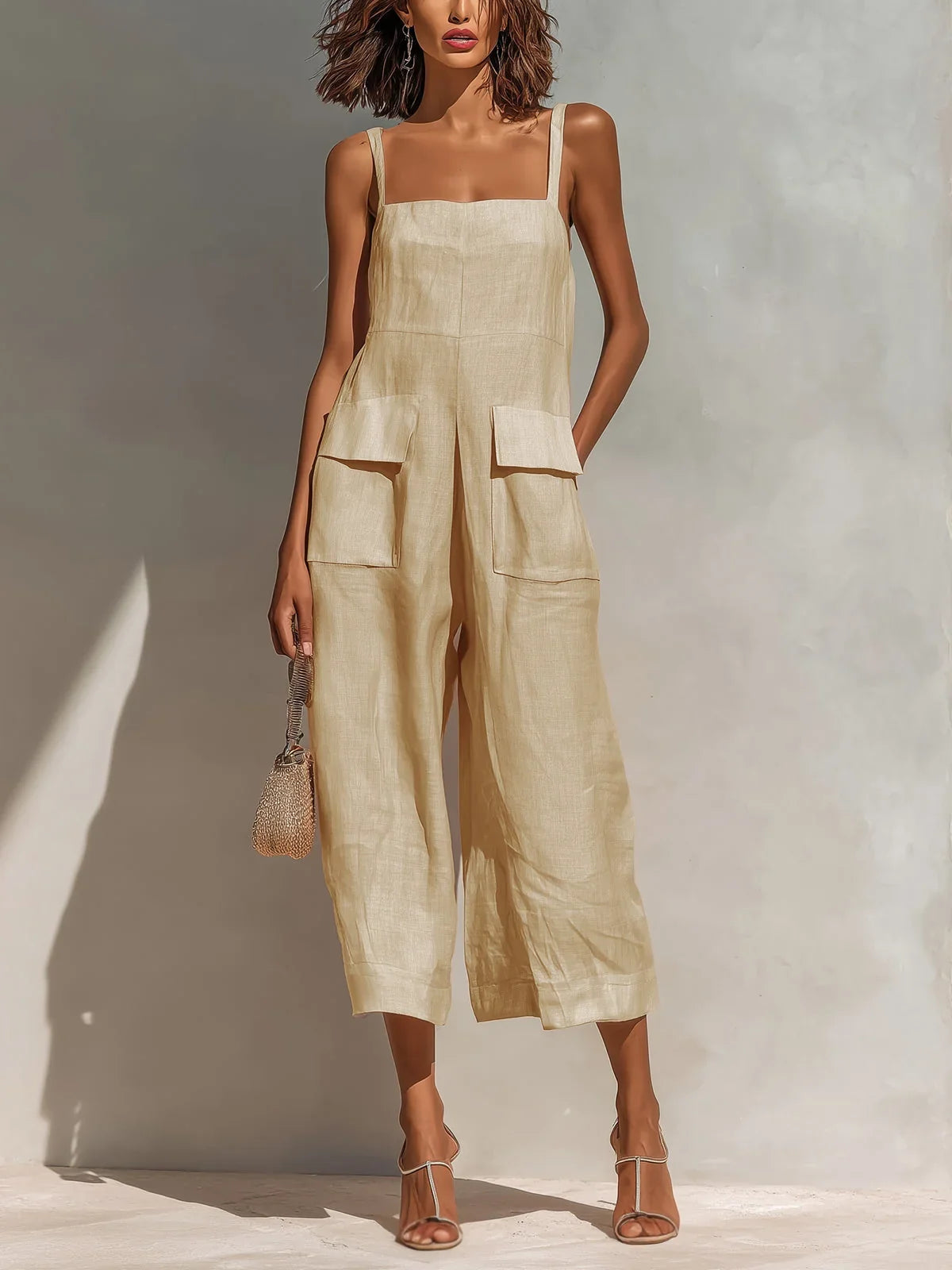Mercedes | Elegant Linen-Cotton Blend Jumpsuit