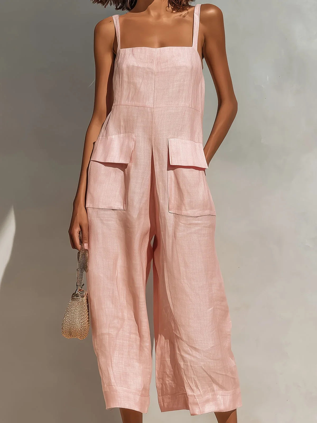 Mercedes | Elegant Linen-Cotton Blend Jumpsuit