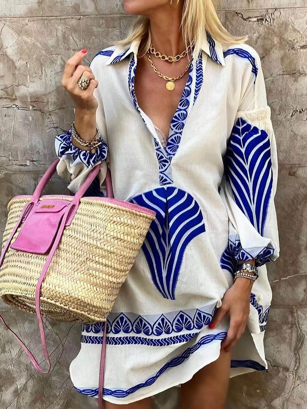 Unique Printed Mini Dress
