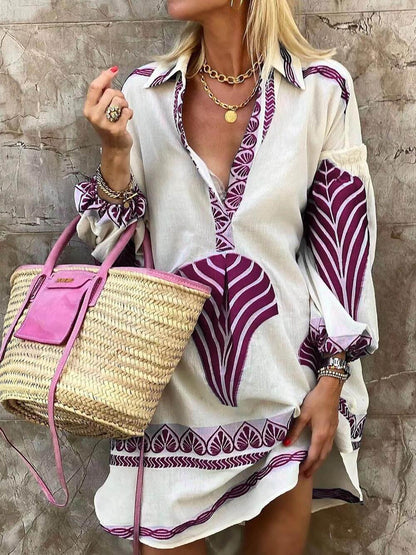 Unique Printed Mini Dress