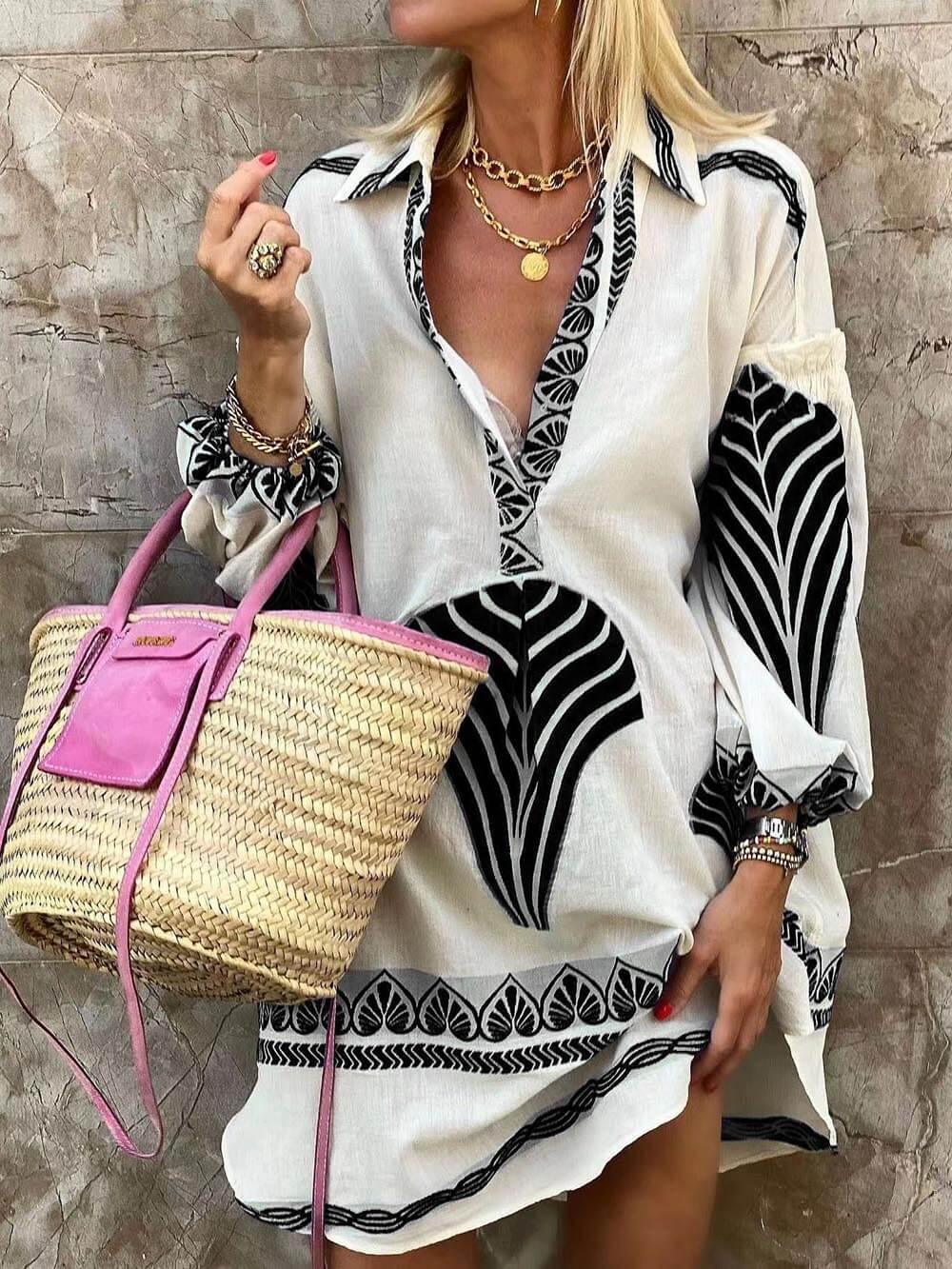 Unique Printed Mini Dress