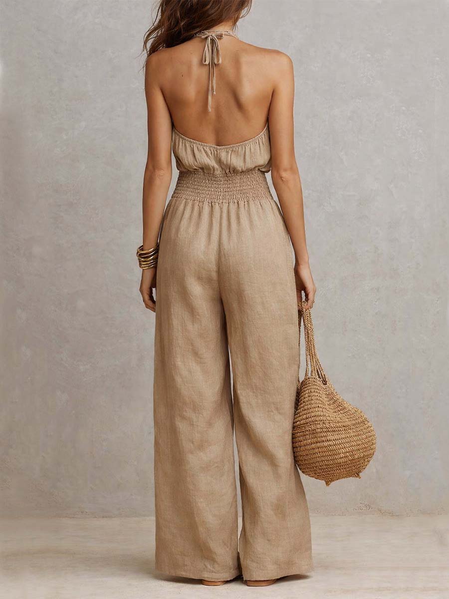 Valeria | Halter Wide-Leg Jumpsuit