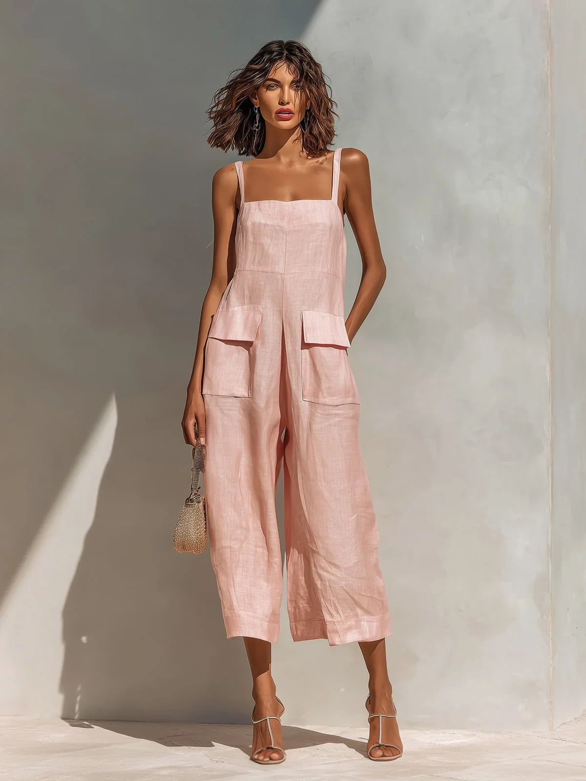 Mercedes | Elegant Linen-Cotton Blend Jumpsuit