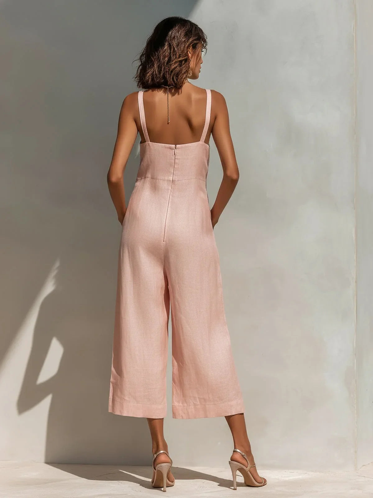 Mercedes | Elegant Linen-Cotton Blend Jumpsuit