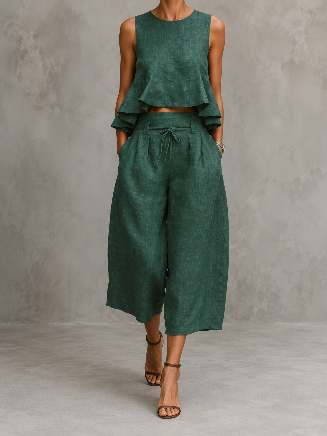 Freya | Two-Piece Set with Ruffled Hem