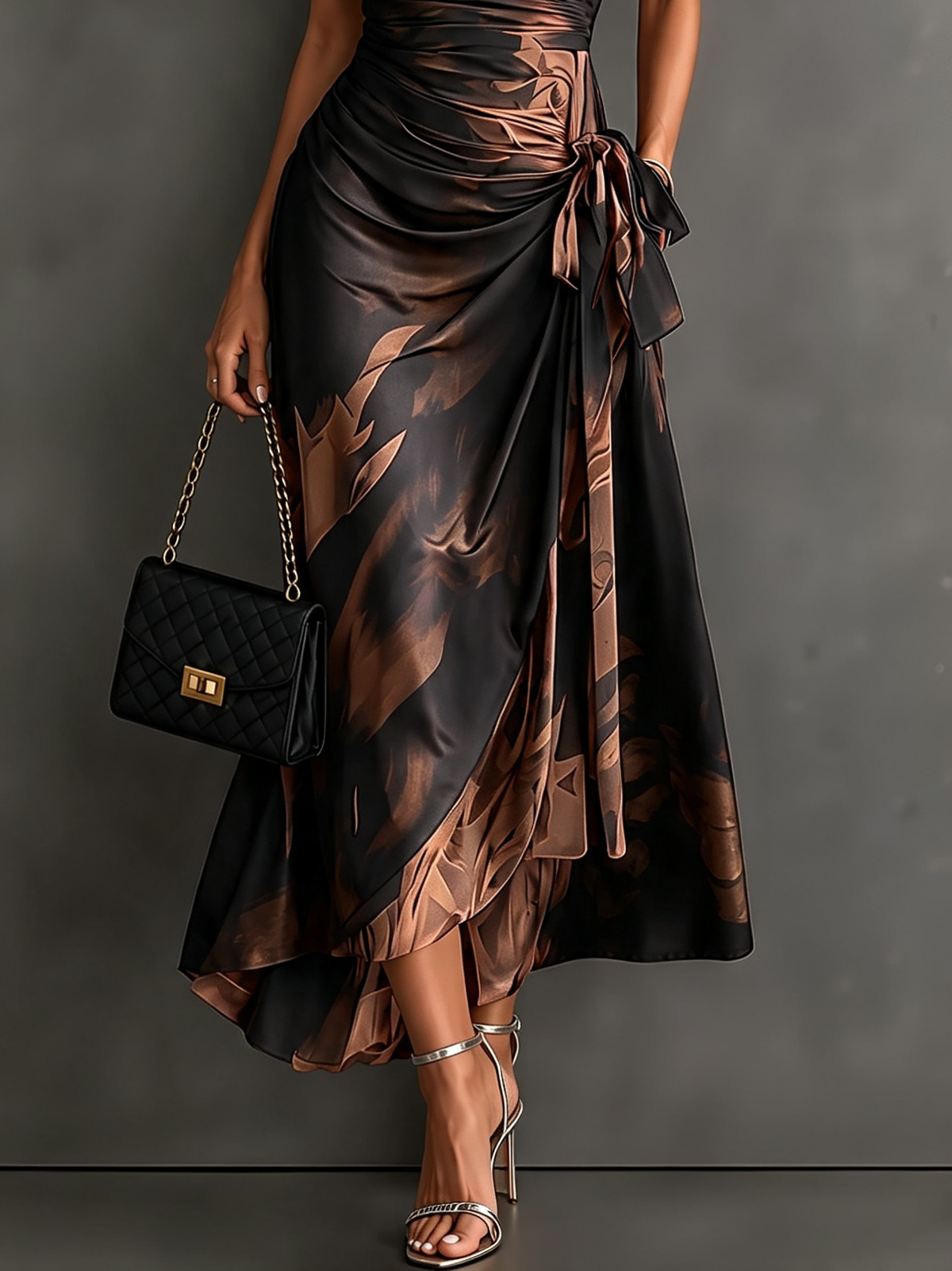 Wren | Collared Wrap Midi Dress with Tie Waist