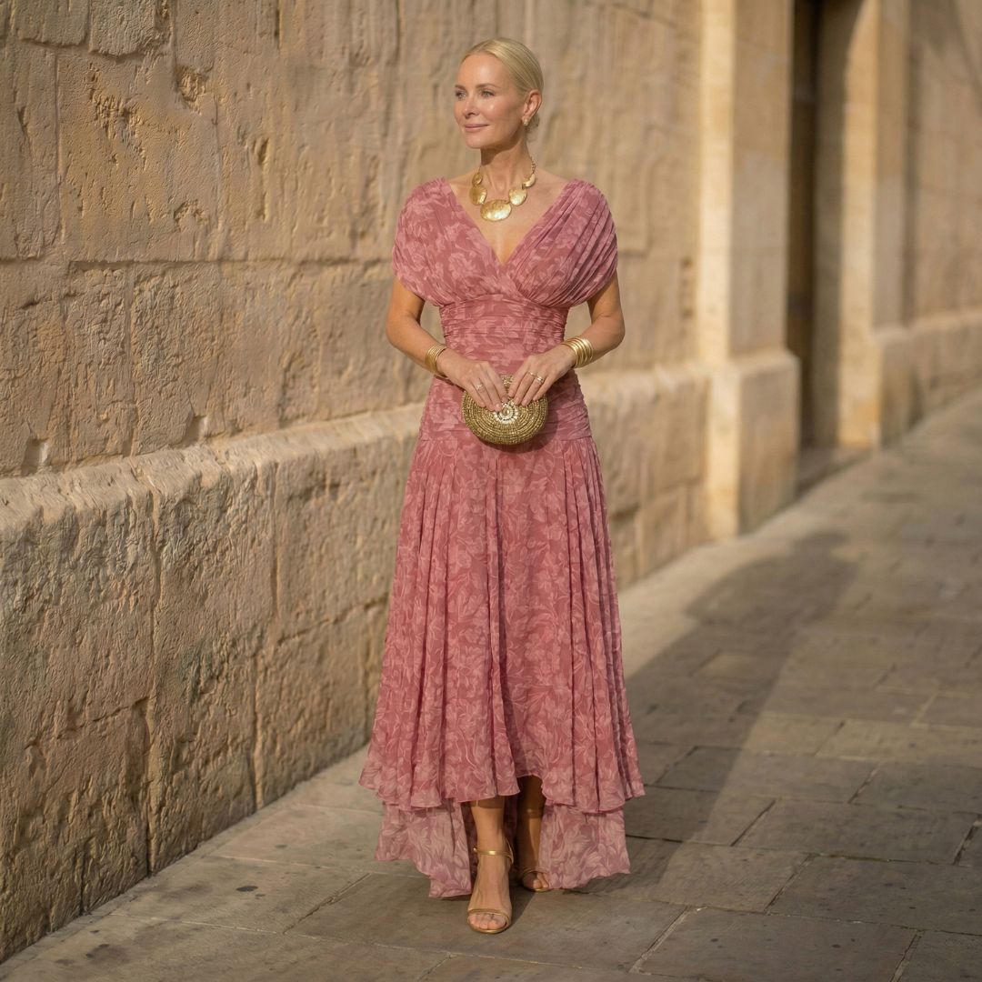 Amelia | Elegant Flowing Pleated Maxi Dress