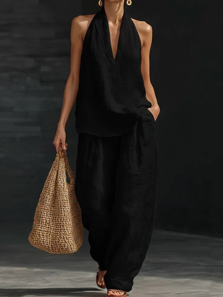 Andrea | Sleeveless Set with Wide-Leg Trousers