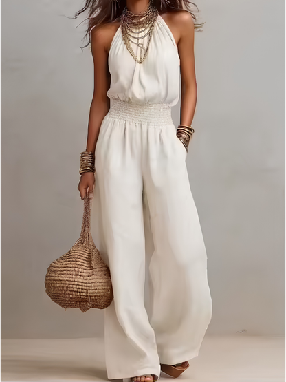 Valeria | Halter Wide-Leg Jumpsuit