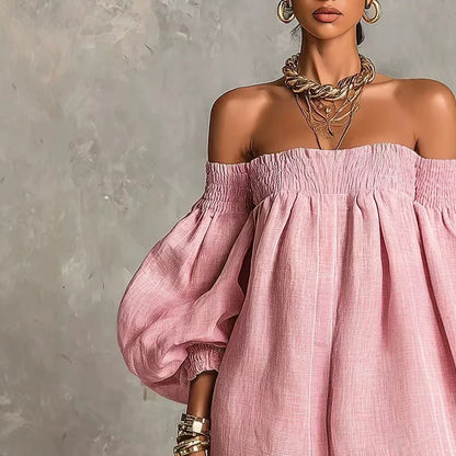 Pastel Pink Bohemian Mini Dress