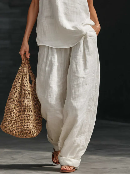 Andrea | Sleeveless Set with Wide-Leg Trousers