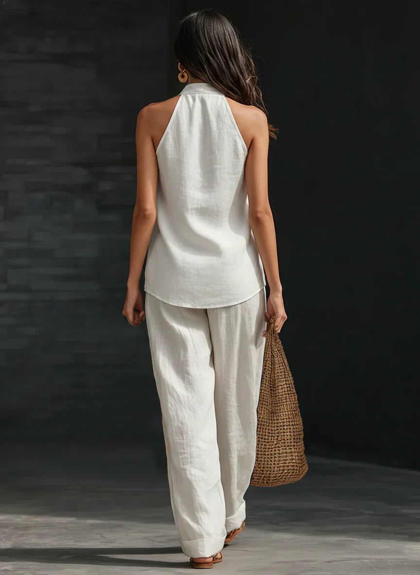 Andrea | Sleeveless Set with Wide-Leg Trousers