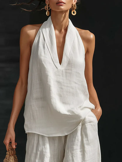 Andrea | Sleeveless Set with Wide-Leg Trousers