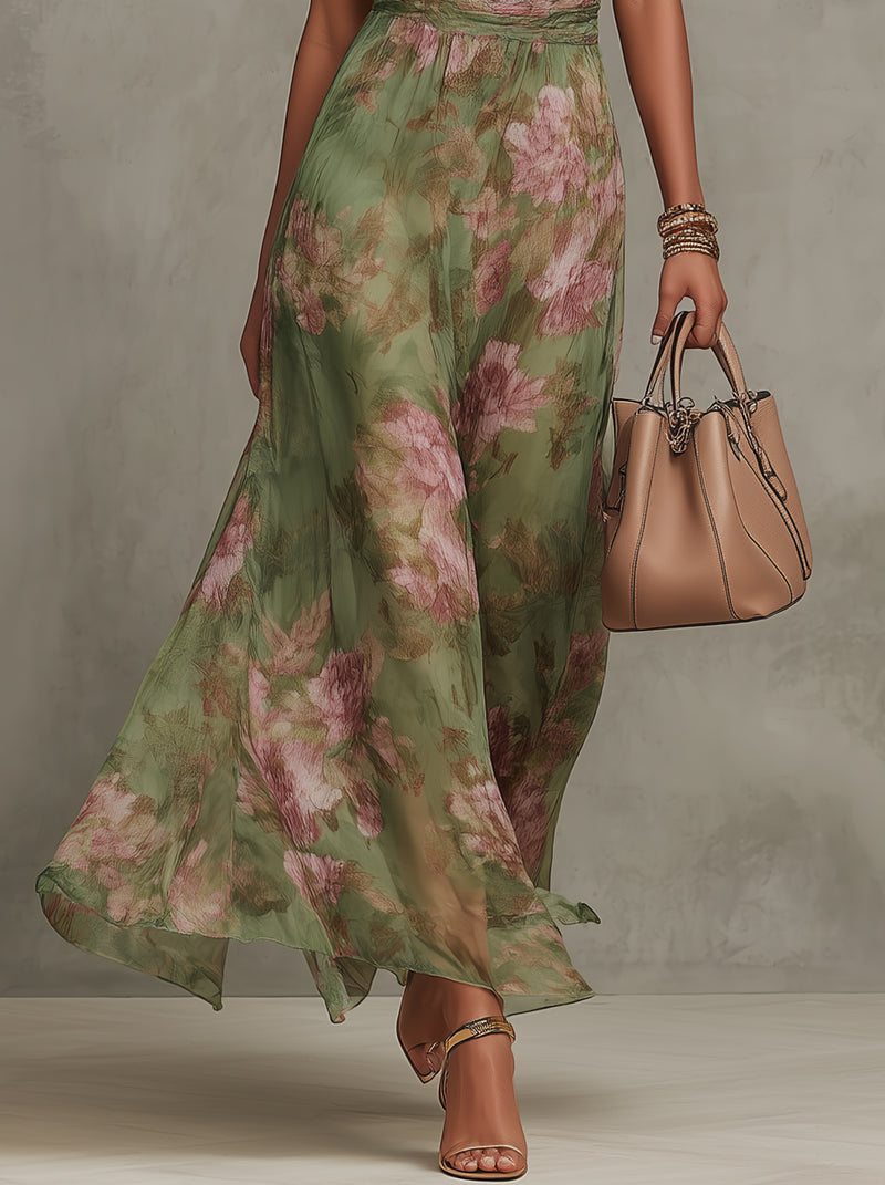Annika | Floral Halter Maxi Dress