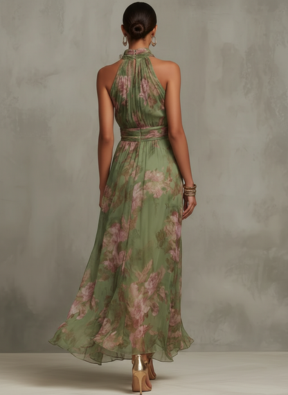 Annika | Floral Halter Maxi Dress