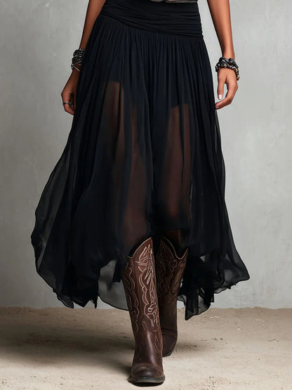 Thea | Sleeveless Maxi Dress with Sheer Tulle Skirt