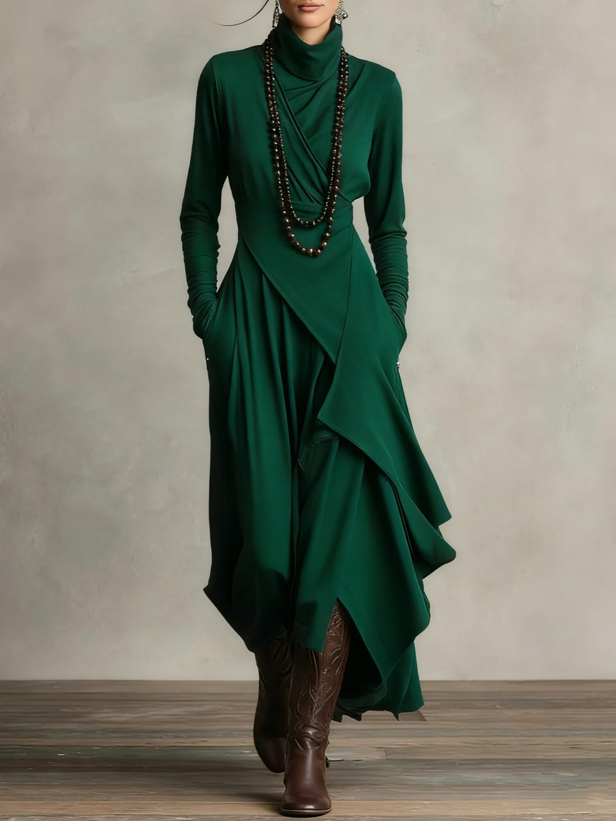 Beloria | Flowing Maxi Dress with High Neck