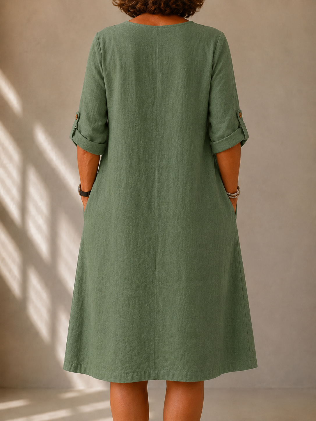 Imani | Sage A-Line Midi Dress