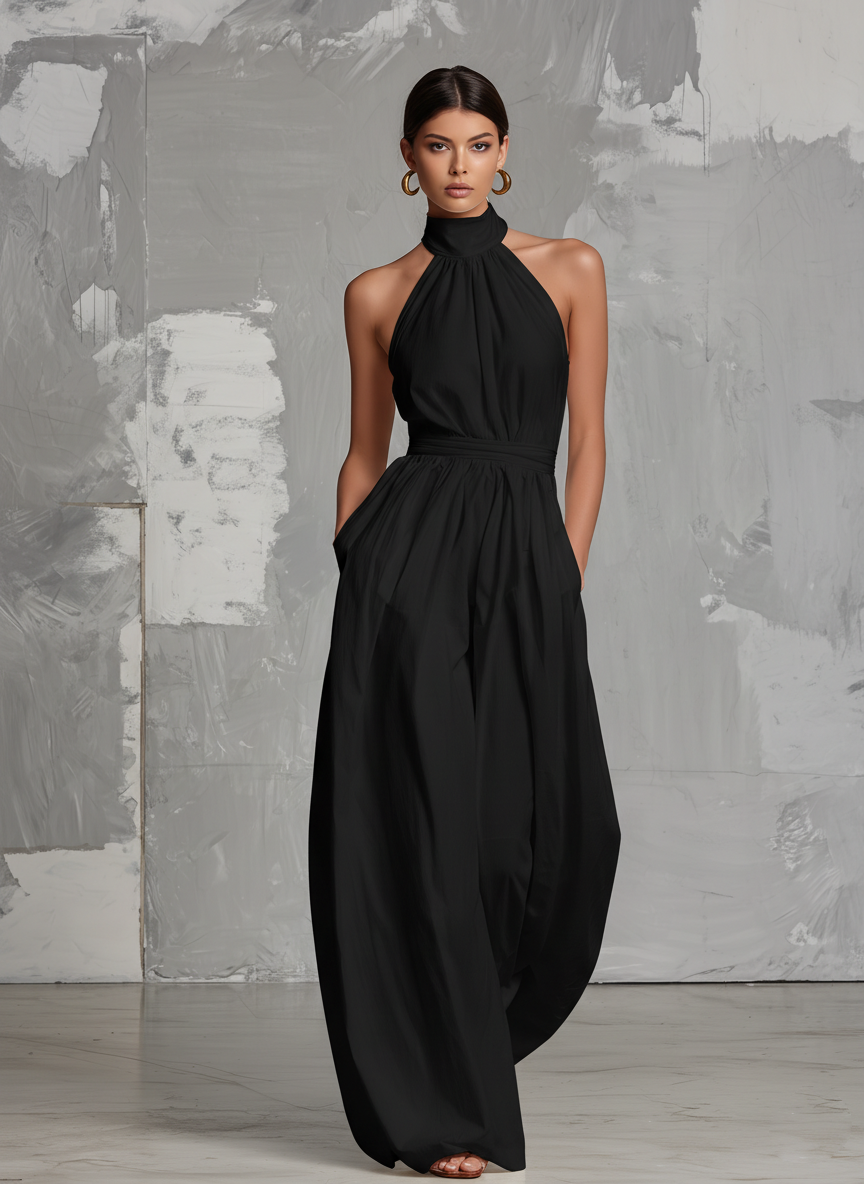 Zoltán | Elegant Sleeveless White Woven Jumpsuit