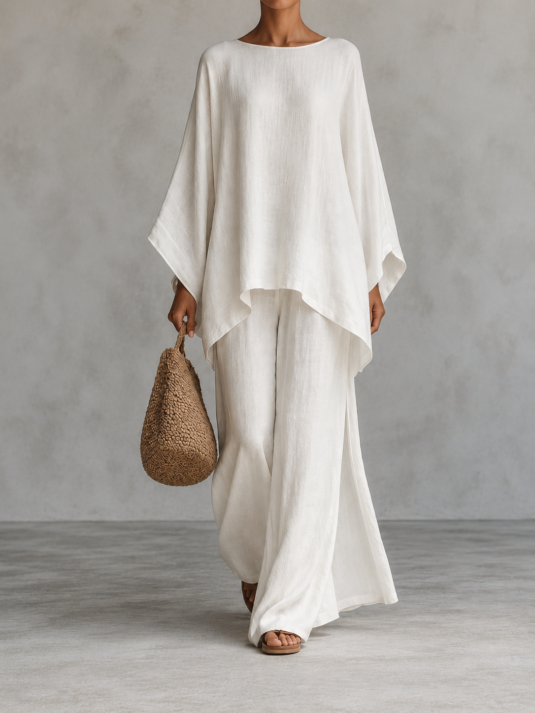 Veronica | Two-Piece Set with Long-Sleeve Blouse and Wide-Leg Trousers