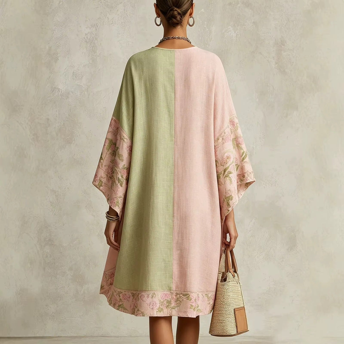 Alba | Asymmetric Linen Dress with V-Neck