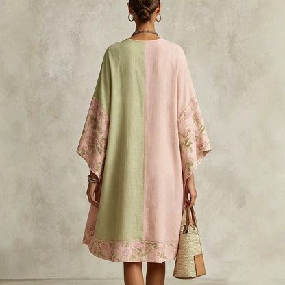 Alba | Asymmetric Linen Dress with V-Neck