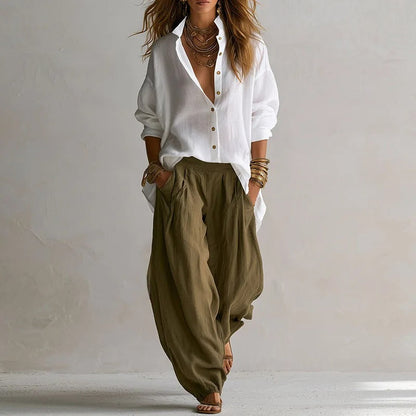 Aitana | Flowing Shirt and Wide-Leg Trouser Set