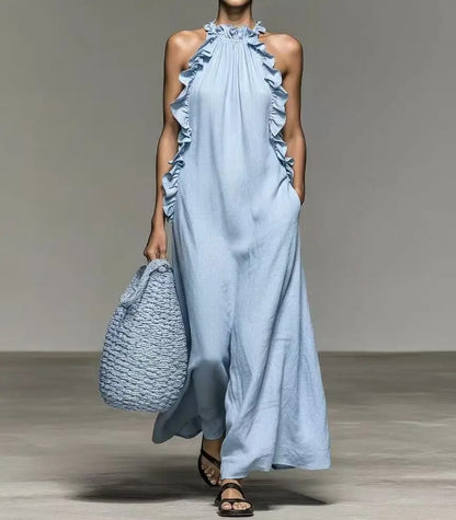 Adriana | Coastal Elegance Halter Maxi Dress