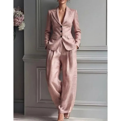 Victoria | Elegant Tailored Blazer and Wide-Leg Trouser Set
