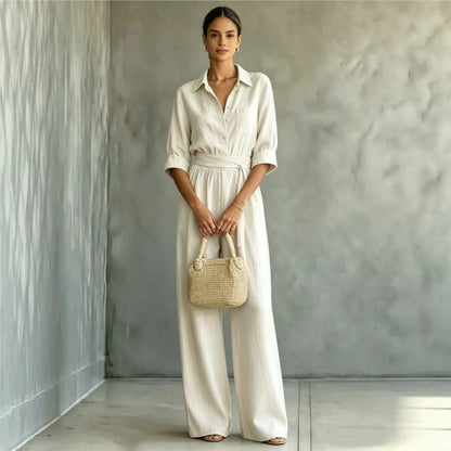 Elena | Elegant Jumpsuit with Adjustable Waist and Wide Leg
