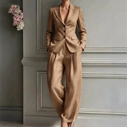 Victoria | Elegant Tailored Blazer and Wide-Leg Trouser Set