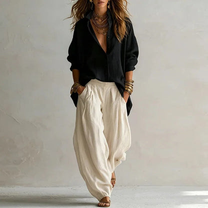 Aitana | Flowing Shirt and Wide-Leg Trouser Set