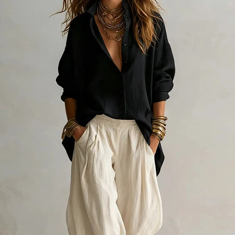 Aitana | Flowing Shirt and Wide-Leg Trouser Set