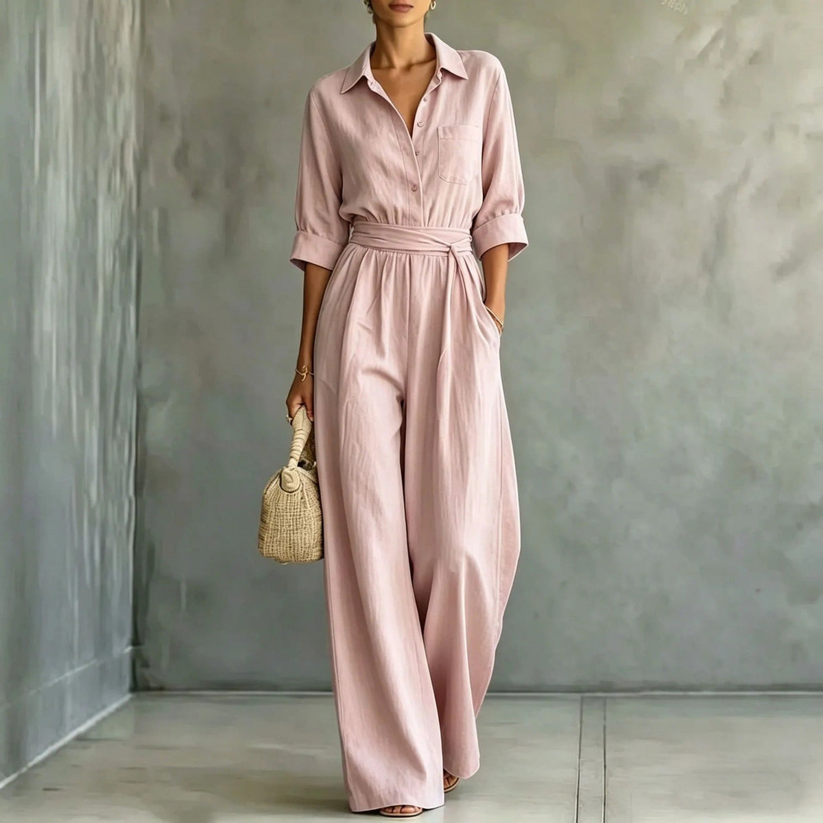 Elena | Elegant Jumpsuit with Adjustable Waist and Wide Leg