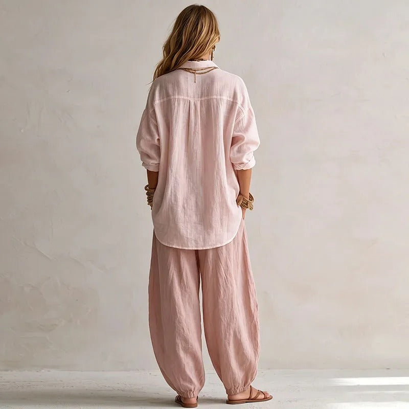 Aitana | Flowing Shirt and Wide-Leg Trouser Set