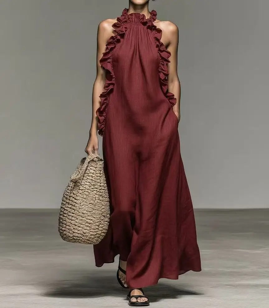 Adriana | Coastal Elegance Halter Maxi Dress