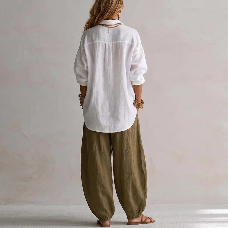 Aitana | Flowing Shirt and Wide-Leg Trouser Set