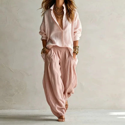 Aitana | Flowing Shirt and Wide-Leg Trouser Set