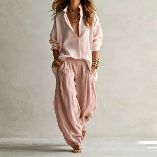 Aitana | Flowing Shirt and Wide-Leg Trouser Set