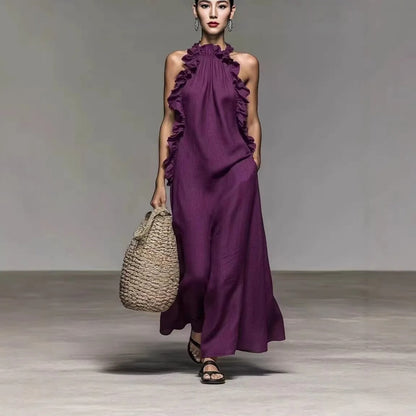 Adriana | Coastal Elegance Halter Maxi Dress